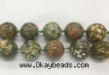 LSBS340 15 inches 30mm round Peacock gemstone beads wholesale