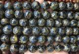 LSBS348 15 inches 14mm round gold color stone beads wholesale