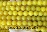 LSBS354 15 inches 14mm round yellow agate gemstone beads wholesale