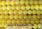 LSBS355 15 inches 14mm round yellow agate gemstone beads wholesale