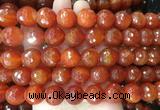 LSBS371 15 inches 16mm faceted round red agate gemstone beads wholesale