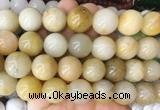 LSBS46 15 inches 16mm round yellow jade gemstone beads wholesale