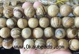 LSBS58 15 inches 16mm round picture jasper gemstone beads wholesale