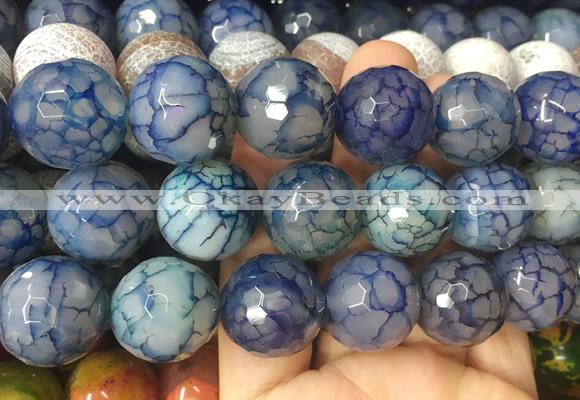 LSBS596 15 inches 20mm faceted round agate gemstone beads wholesale