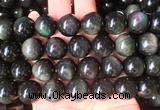 LSBS68 15 inches 16mm round rainbow obsidian gemstone beads wholesale