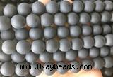 LSBS698 15 inches 14mm round matte black agate gemstone beads wholesale LSBS698 15 inches 14mm round matte black agate gemstone beads wholesale