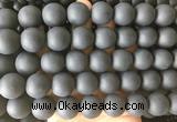 LSBS699 15 inches 16mm round matte black agate gemstone beads wholesale LSBS699 15 inches 16mm round matte black agate gemstone beads wholesale