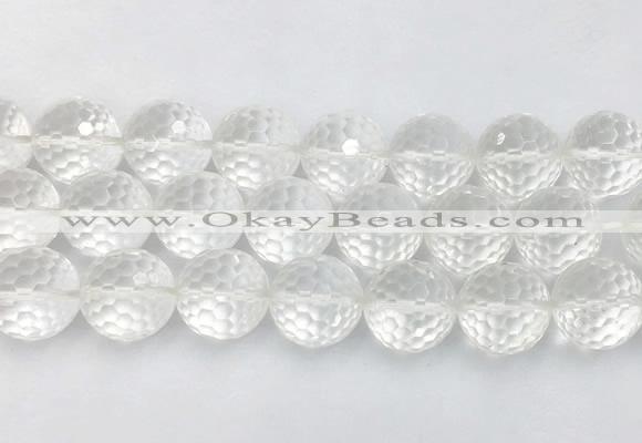 LSBS70 15 inches 18mm faceted round white crystal beads wholesale