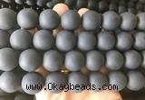 LSBS700 15 inches 18mm round matte black agate gemstone beads wholesale LSBS700 15 inches 18mm round matte black agate gemstone beads wholesale