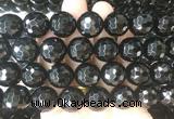 LSBS716 15 inches 18mm faceted round black agate gemstone beads wholesale LSBS716 15 inches 18mm faceted round black agate gemstone beads wholesale