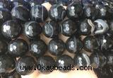 LSBS721 15 inches 20mm faceted round banded black agate gemstone beads wholesale LSBS721 15 inches 20mm faceted round banded black agate gemstone beads wholesale