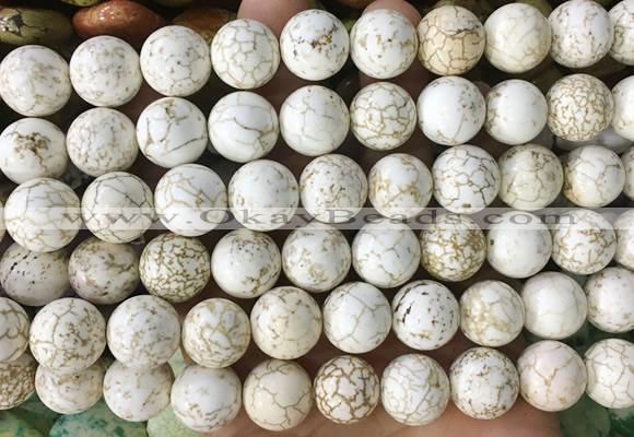 LSBS723 15 inches 14mm round howlite turquoise gemstone beads wholesale