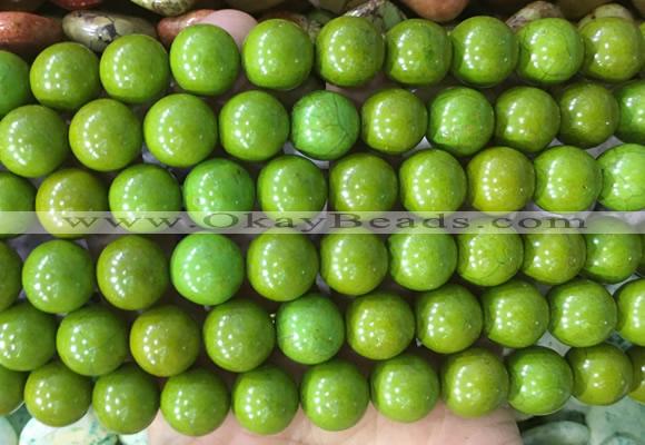 LSBS736 15 inches 14mm round howlite turquoise gemstone beads wholesale