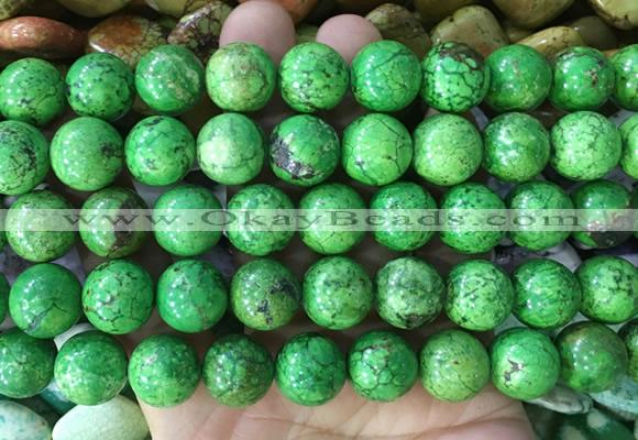 LSBS738 15 inches 14mm round howlite turquoise gemstone beads wholesale