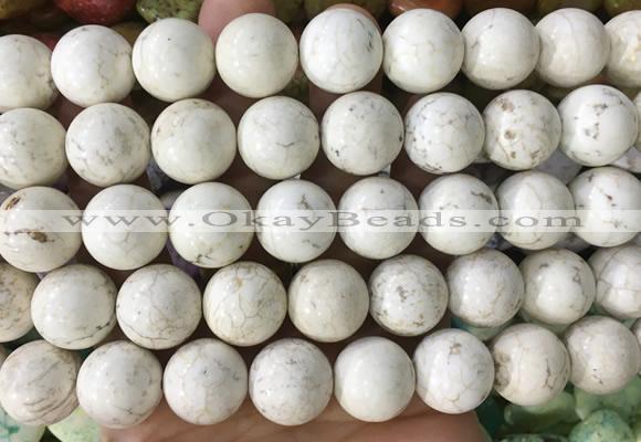 LSBS742 15 inches 16mm round howlite turquoise gemstone beads wholesale