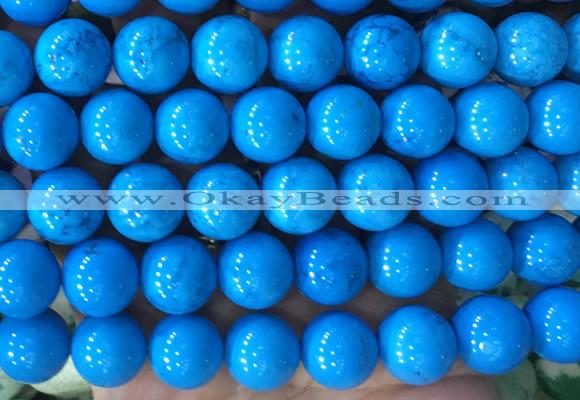 LSBS748 15 inches 16mm round howlite turquoise gemstone beads wholesale