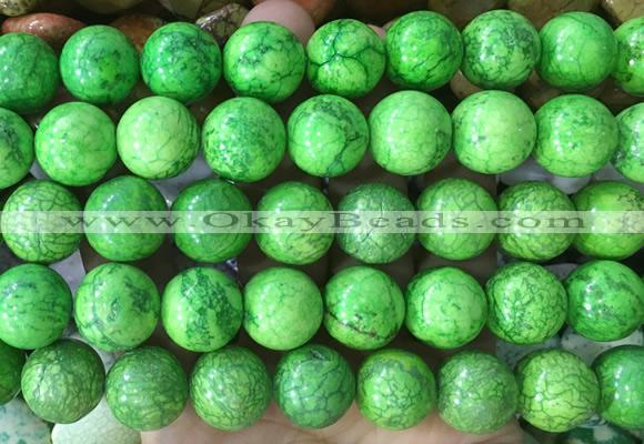 LSBS752 15 inches 16mm round howlite turquoise gemstone beads wholesale