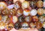 LSBS76 15 inches 20mm round coffee dragon veins agate beads wholesale