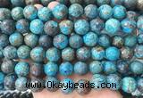 LSBS846 15 inches 14mm faceted round patterned agate gemstone beads wholesale