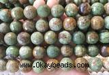 LSBS85 15 inches 16mm faceted round green opal beads wholesale