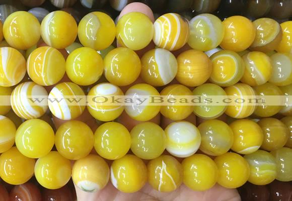 LSBS894 15 inches 16mm round banded agate gemstone beads wholesale