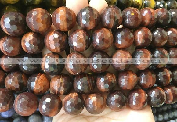 LSBS90 15 inches 16mm faceted round red tiger eye beads wholesale