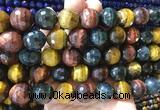 LSBS91 15 inches 16mm faceted round colorful tiger eye beads wholesale