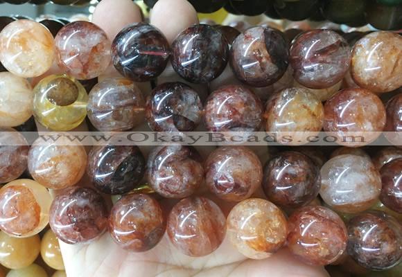 LSBS925 15 inches 18mm round red gum flower crystal gemstone beads wholesale