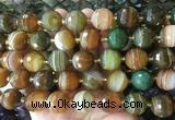 LSBS944 15 inches 16mm faceted round Banded agate gemstone beads wholesale