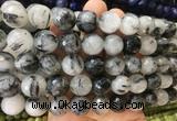 LSBS957 15 inches 14mm faceted round black rutilated quartz gemstone beads wholesale LSBS957 15 inches 14mm faceted round black rutilated quartz gemstone beads wholesale