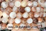 LSBS96 15 inches 15mm - 16mm round red gum flower crystal beads wholesale
