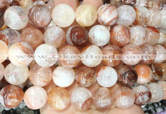 LSBS96 15 inches 15mm - 16mm round red gum flower crystal beads wholesale