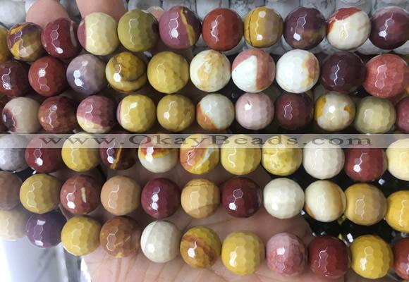 LSBS964 15 inches 14mm faceted round mookaite gemstone beads wholesale