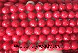 LSBS976 15 inches 14mm faceted round synthetic turquoise gemstone beads wholesale