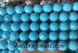 LSBS978 15 inches 16mm faceted round synthetic turquoise gemstone beads wholesale