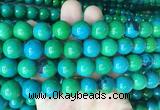 LSBS983 15 inches 14mm round synthetic chrysocolla gemstone beads wholesale