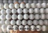 LSBS996 15 inches 14mm round white agate gemstone beads wholesale LSBS996 15 inches 14mm round white agate gemstone beads wholesale
