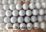 LSBS998 15 inches 18mm round white agate gemstone beads wholesale