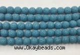 LVBS05 6mm, 8mm, 10mm, 12mm, 14mm, 16mm, 18mm & 20mm round turquoise blue lava beads
