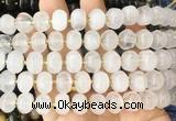 MEBS01 15 inches 8*12mm pumpkin angola white crystal beads wholesale