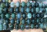 MEBS26 15 inches 8*12mm pumpkin moss agate beads wholesale