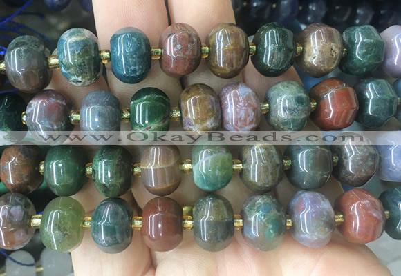MEBS27 15 inches 8*12mm pumpkin ocean agate beads wholesale