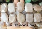 MSBS23 15 inches 15*20mm - 18*25mm faceted freeform moonstone beads