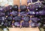 NABS07 15 inches 13*18mm - 15*20mm faceted nuggets amethyst beads