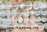 NCBS20 15 inches 12*16mm - 13*18mm faceted nuggets white crystal beads