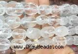 NCBS21 15 inches 12*16mm - 13*18mm faceted nuggets white crystal beads