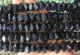 NGBS125 15 inches 8*12mm - 10*14mm faceted nuggets blue sandstone beads