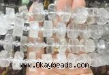 NGBS215 15 inches 10*14mm - 12*16mm faceted nuggets white crystal beads