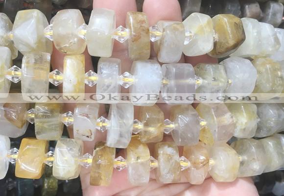 NGBS216 15 inches 10*14mm - 12*16mm faceted nuggets yellow quartz beads