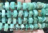 NGBS218 15 inches 10*14mm - 12*16mm faceted nuggets green kyanite beads